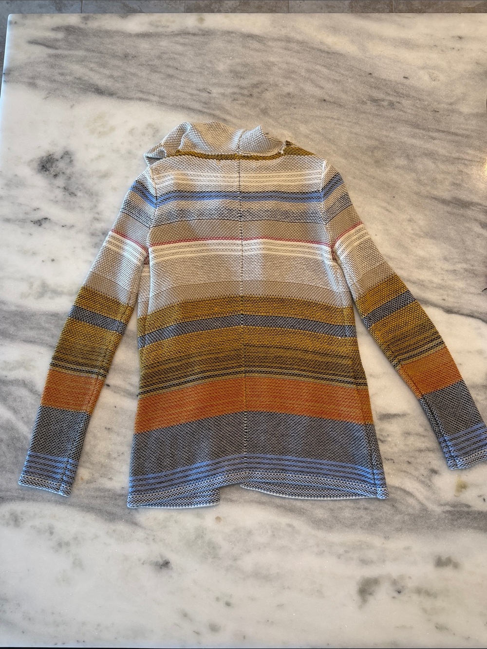 sparrow Hooded Striped Cardigan - Beige, Blue, Rust, Olive - Picture 3 of 3